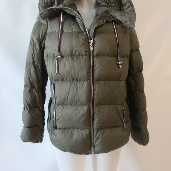 Womens Tommy Hilfiger Green Hooded Down Packable Jacket L - Picture 3 of 9